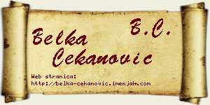 Belka Čekanović vizit kartica